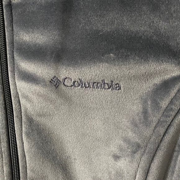 Columbia Dark Grey Velour Zip Up Hoodie SMALL - Picture 4 of 5